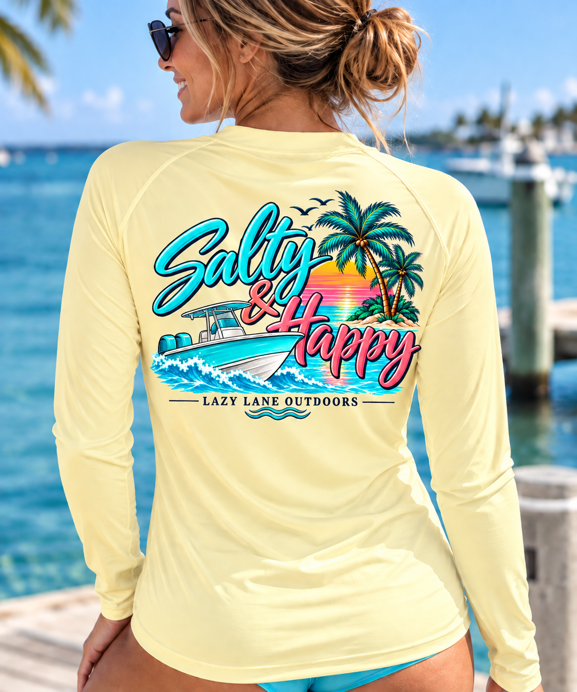 Salty & Happy Coastal Sun Shirt for Women