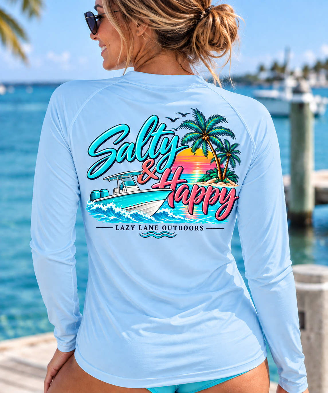 Salty & Happy Coastal Sun Shirt for Women