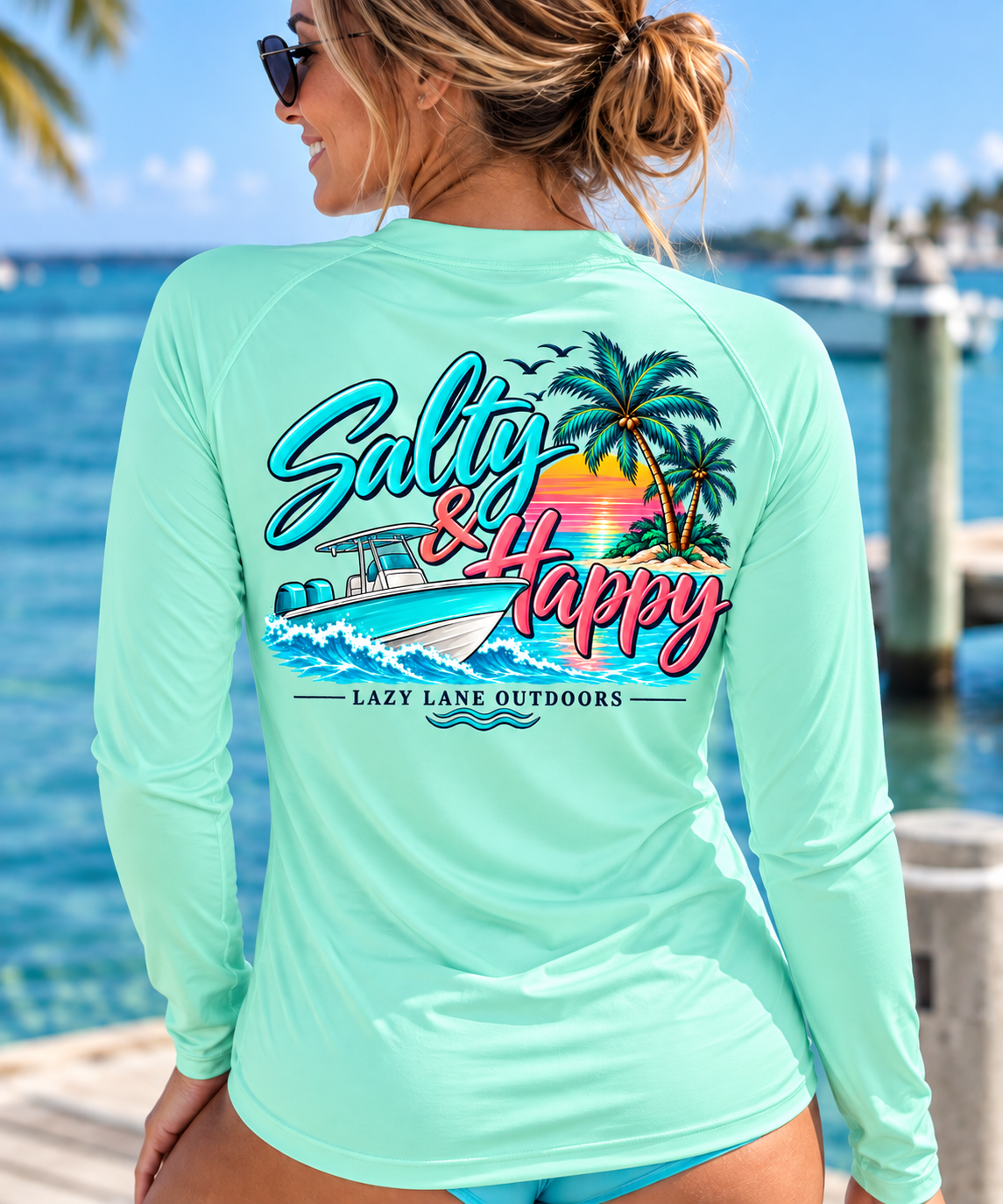 Salty & Happy Coastal Sun Shirt for Women