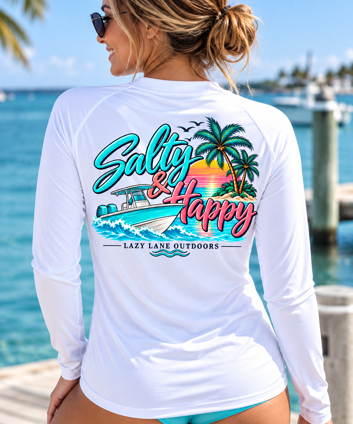 Salty & Happy Coastal Sun Shirt for Women